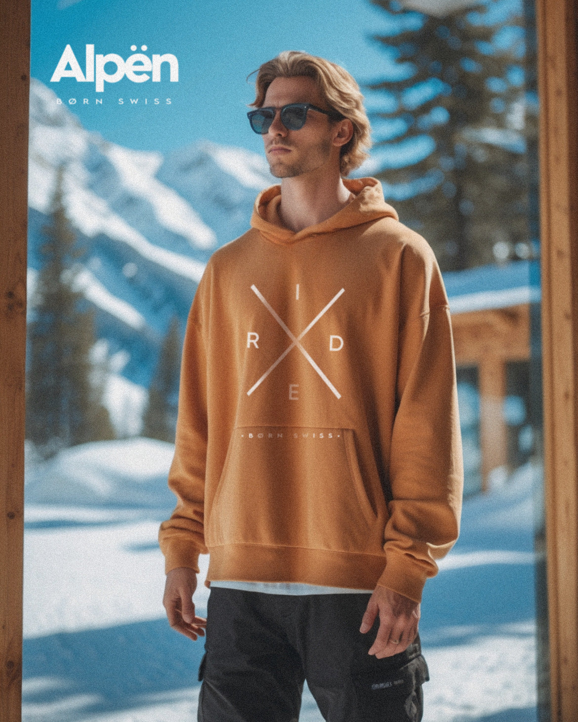Hoodie RIDE Camel